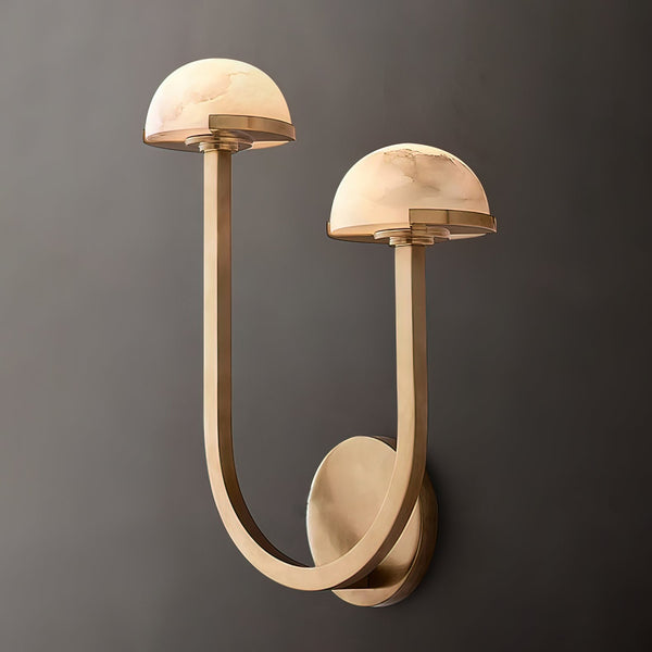 AlbaMush Alabaster Wall Light – Luxury Stone Sconce | Organic Designer Ambient Lighting