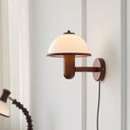 OakMoss Mushroom Wall Light – Nordic Wooden Sconce | Contemporary Natural Accent Lighting
