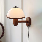 OakMoss Mushroom Wall Light – Nordic Wooden Sconce | Contemporary Natural Accent Lighting
