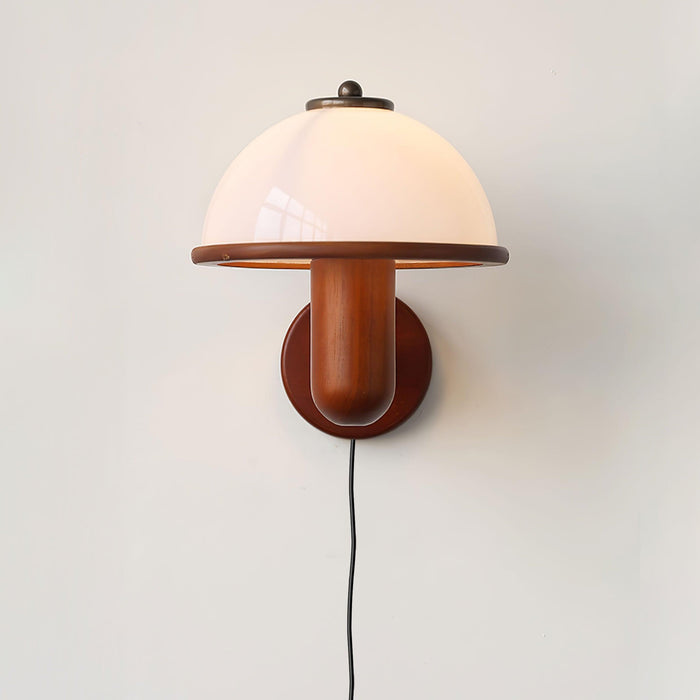 OakMoss Mushroom Wall Light – Nordic Wooden Sconce | Contemporary Natural Accent Lighting