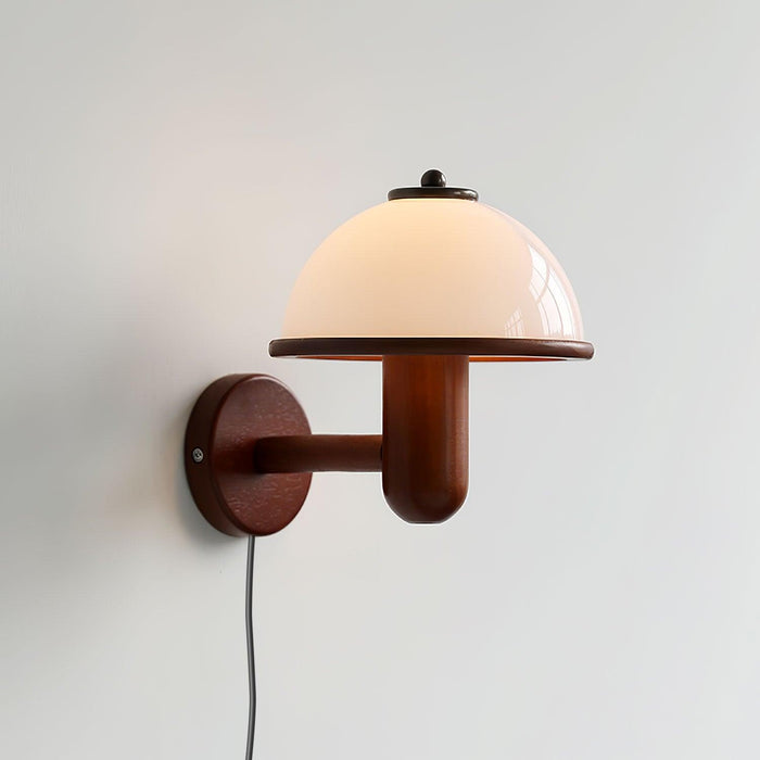OakMoss Mushroom Wall Light – Nordic Wooden Sconce | Contemporary Natural Accent Lighting