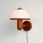 OakMoss Mushroom Wall Light – Nordic Wooden Sconce | Contemporary Natural Accent Lighting