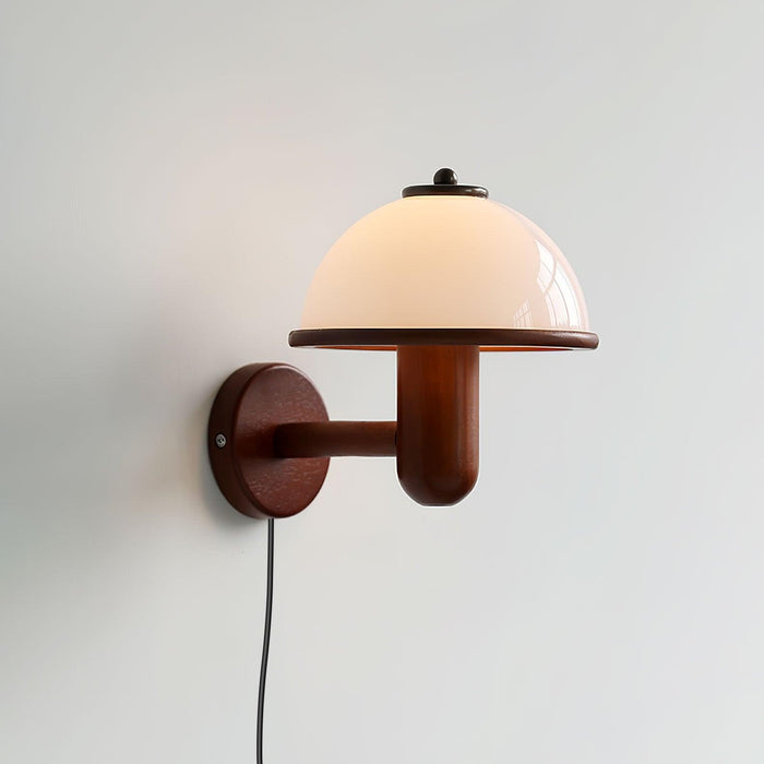 OakMoss Mushroom Wall Light – Nordic Wooden Sconce | Contemporary Natural Accent Lighting