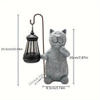 Golden Glowing Cat Garden Lamp – Solar Decorative Cat Statue Light | Outdoor Garden Lighting