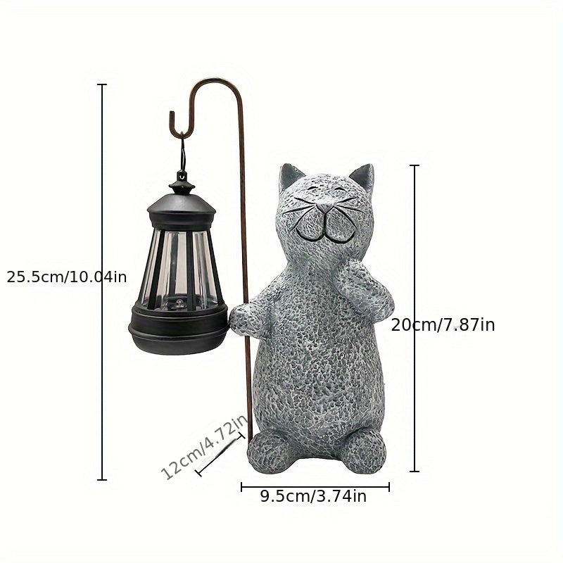 Golden Glowing Cat Garden Lamp – Solar Decorative Cat Statue Light | Outdoor Garden Lighting