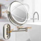 MirrorLux Pro LED Vanity Mirror – Rechargeable Magnifying Beauty Mirror | Chrome Silver Bathroom Essential