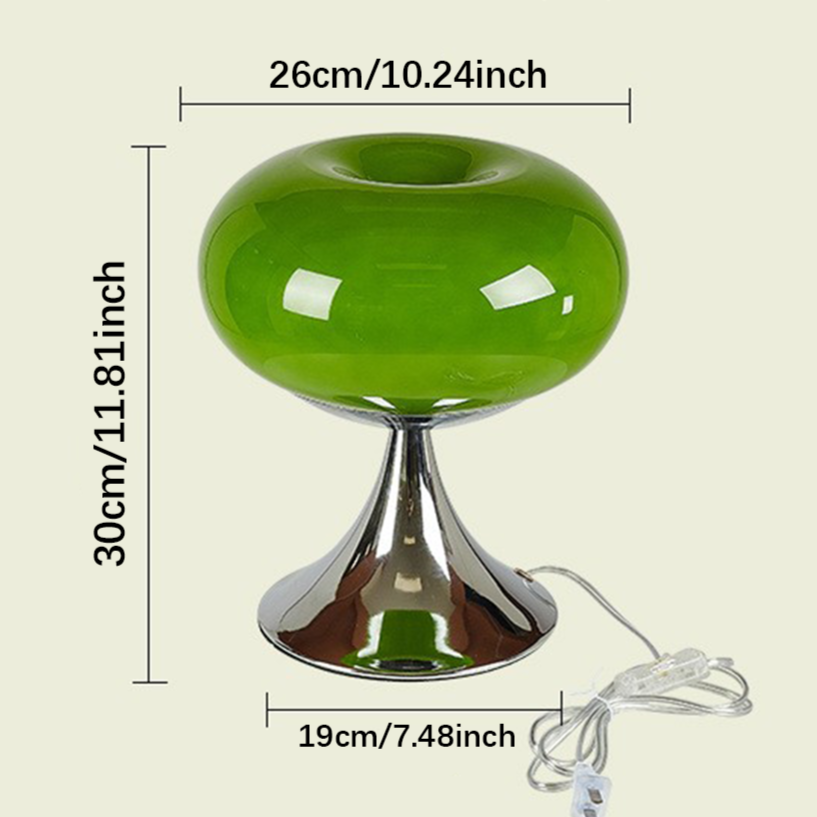 Pomelle Bauhaus Table Lamp – Retro Glass Accent Light | Vintage-Inspired Designer Lighting