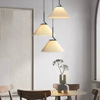 Nordic Plissé Cream Pendant Light – Scandinavian Pleated Hanging Lamp | Elegant Minimalist Ceiling Lighting