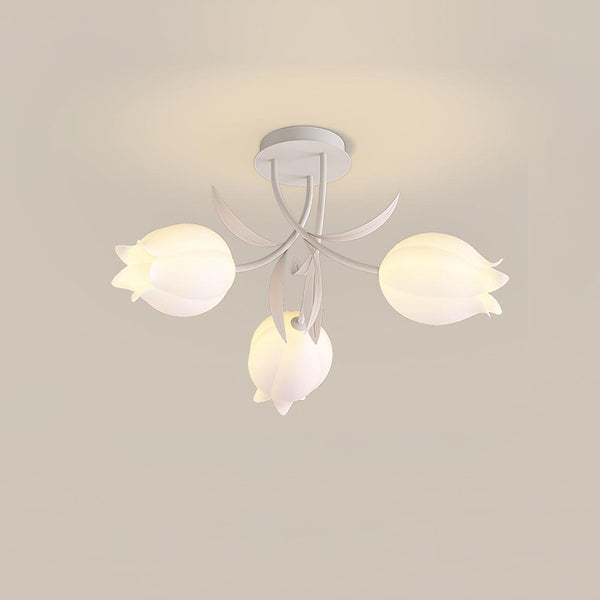Ricko Floral Ceiling Light – Warm White Lily Blossom Chandelier | Elegant Nature-Inspired LED Ceiling Lamp