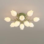 Ricko Floral Ceiling Light – Warm White Lily Blossom Chandelier | Elegant Nature-Inspired LED Ceiling Lamp