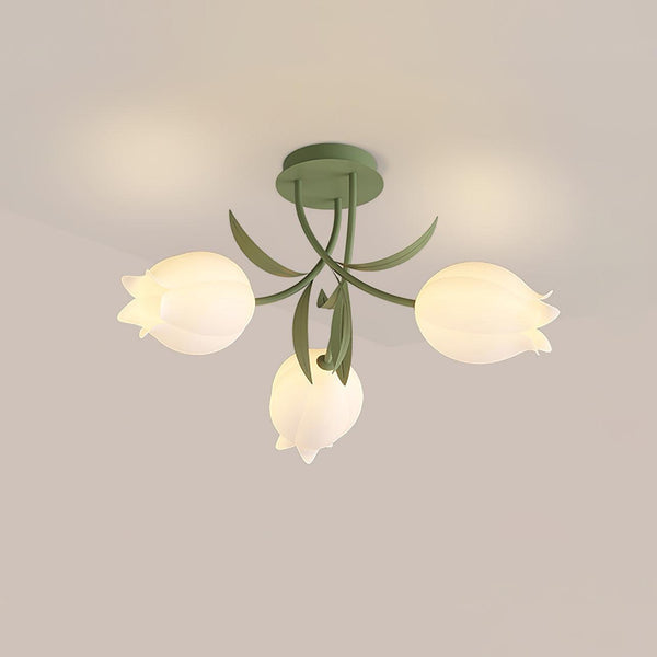 Ricko Floral Ceiling Light – Warm White Lily Blossom Chandelier | Elegant Nature-Inspired LED Ceiling Lamp