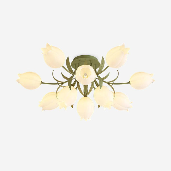 Ricko Floral Ceiling Light – Warm White Lily Blossom Chandelier | Elegant Nature-Inspired LED Ceiling Lamp