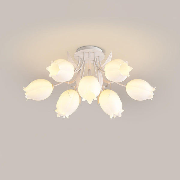 Ricko Floral Ceiling Light – Warm White Lily Blossom Chandelier | Elegant Nature-Inspired LED Ceiling Lamp