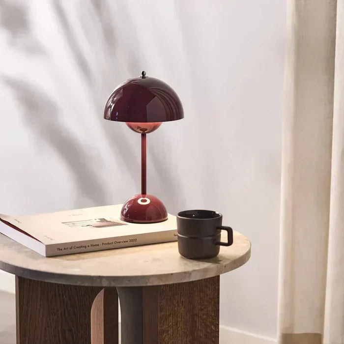 LunaForma Rechargeable Table Lamp – Cordless Designer LED Light | Retro-Inspired Ambient Lighting
