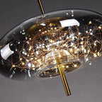 Modern Glass LED Pendant Light – Dimmable Hanging Ceiling Fixture | Luxury Designer Chandelier | Contemporary Home Lighting
