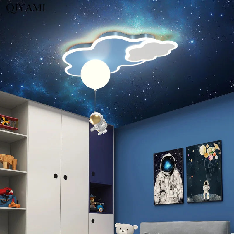 Astrova Cloud Ceiling Light – LED Astronaut Ceiling Lamp | Dimmable Kids Room Lighting with Remote Control