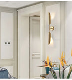Gold Glass Wall Light – Luxury G9 Wall Lamp | Contemporary Up & Down Lighting | Elegant Interior Accent
