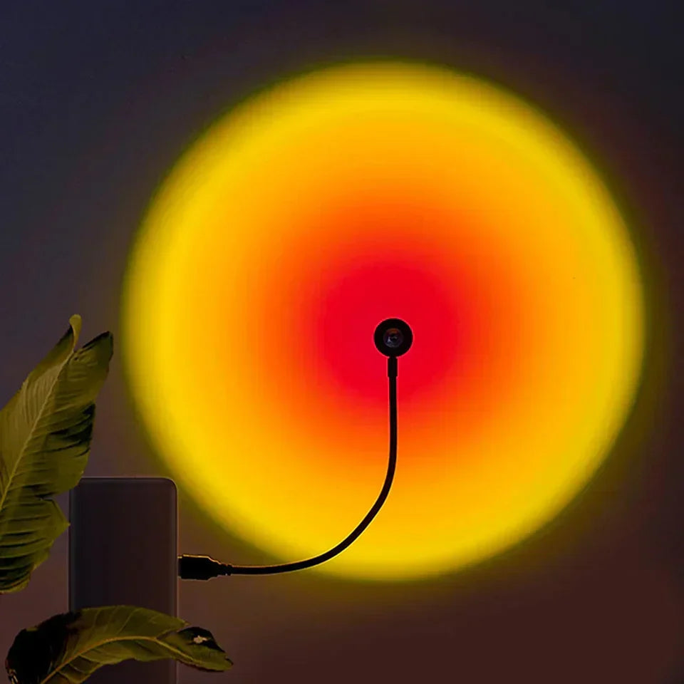 SunGlow USB Sunset LED Projector – Rainbow Night Light for Bedrooms & Ambient Lighting