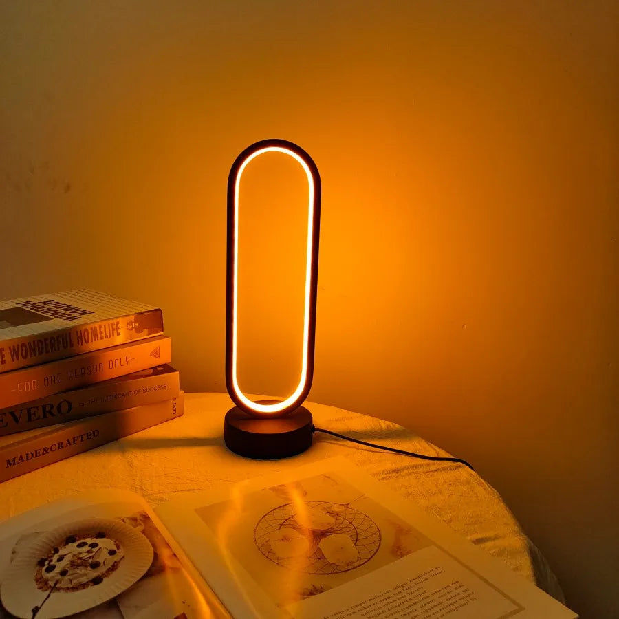 LunaHalo – Dimmable LED Ring Table Lamp for Bedrooms & Living Spaces