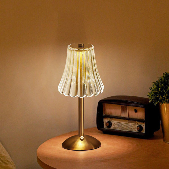 Aurielle Crystal Table Lamp – Rechargeable LED Lamp with Crystal Finish | Dimmable Cordless Ambient Lighting