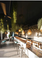 Wabi Sabi Rattan Pendant Light – Handwoven Bamboo Ceiling Lamp | Dimmable Natural Lighting | Artisan Japanese-Inspired Design