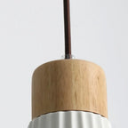 Ceramic & Wood Pendant Light – Modern Nordic LED Hanging Lamp | Natural Contemporary Lighting