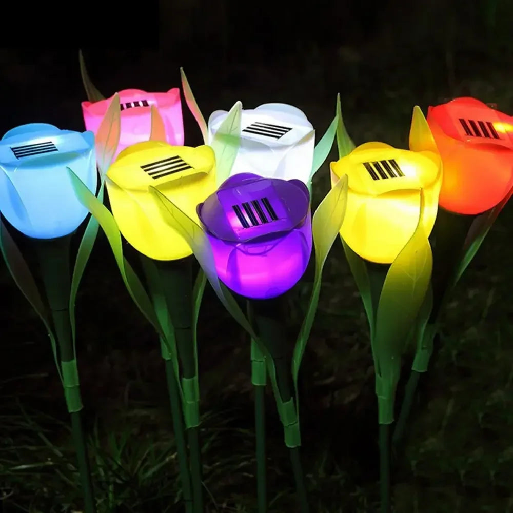 Bloomora Solar Garden Light – Tulip LED Outdoor Lamp | Decorative Waterproof Solar Lighting for Gardens & Outdoor Spaces