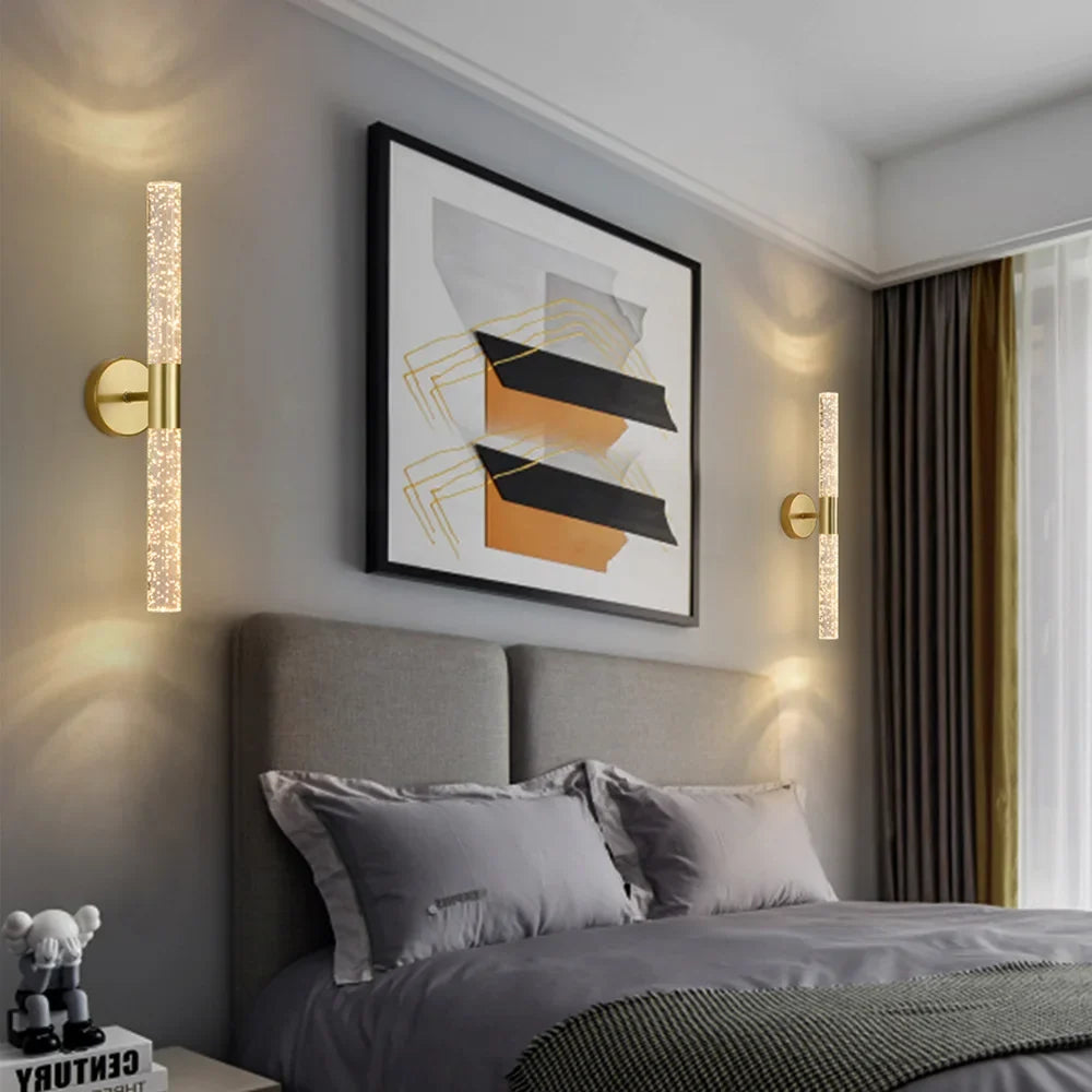 LumiGlas Crystal Wall Light – Luxury Bubble LED Sconce | Modern Designer Accent Lighting