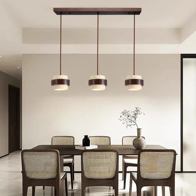 Natural Stone Pendant Light with LED – Modern Minimalist Hanging Lamp | Warm Ambient Interior Lighting