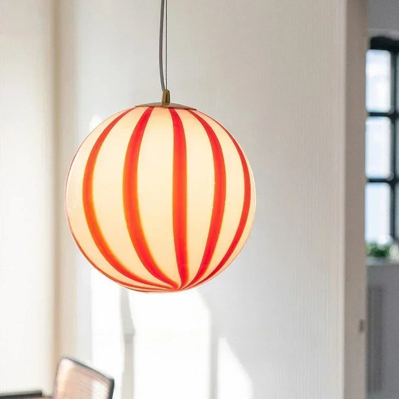 Coloured Glass Globe Pendant Light – Modern E26 Ceiling Lamp | Designer Ambient Lighting | Elegant Contemporary Statement