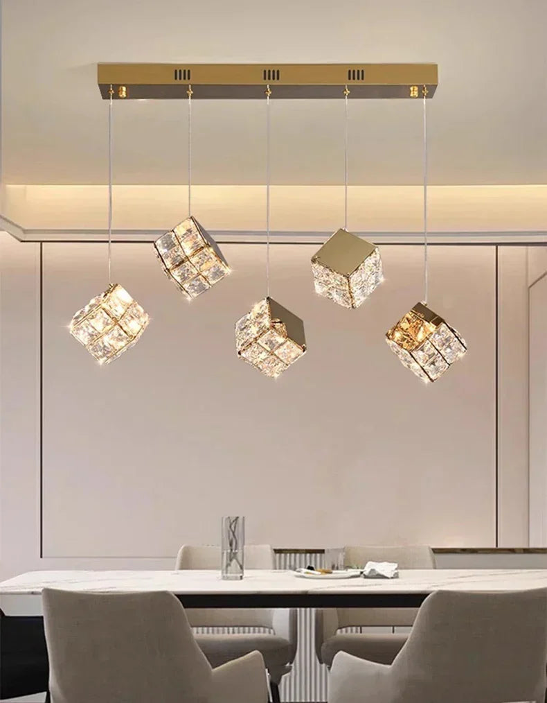 Aurelium Crystal Pendant Light – Modern Staircase Chandelier | Luxury LED Hanging Lamp for Grand Interiors
