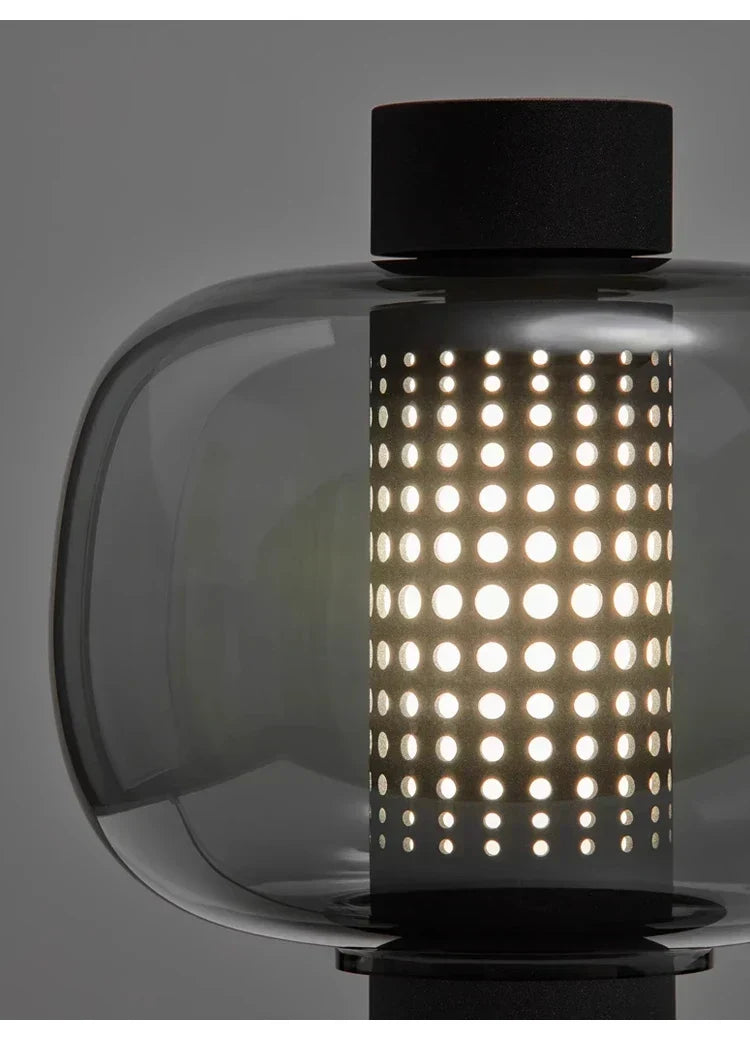 BonboriGlow Nordic Glass Lamp – Minimalist Amber & Smoke Grey Designer Lamp