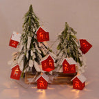 NordiHaus LED Wooden House String Lights – Scandinavian Christmas Decoration Collection 2025