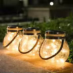 Set of 3 Solar-Powered Crackle Glass Garden Lights – Elegant Outdoor Solar Lighting
