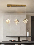 Aurelium Crystal Pendant Light – Modern Staircase Chandelier | Luxury LED Hanging Lamp for Grand Interiors