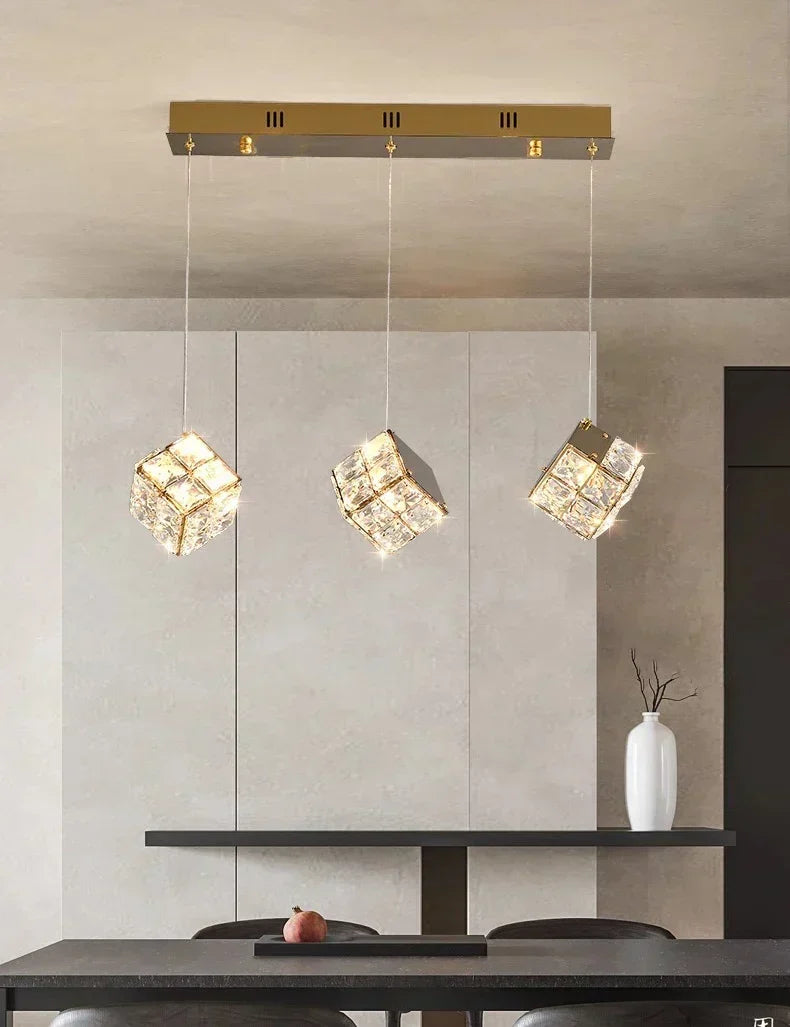 Aurelium Crystal Pendant Light – Modern Staircase Chandelier | Luxury LED Hanging Lamp for Grand Interiors