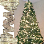 LumiRibbon Gold LED Ribbon String Lights – Decorative Lighted Ribbon for Christmas Trees, Gifts & Festive Displays