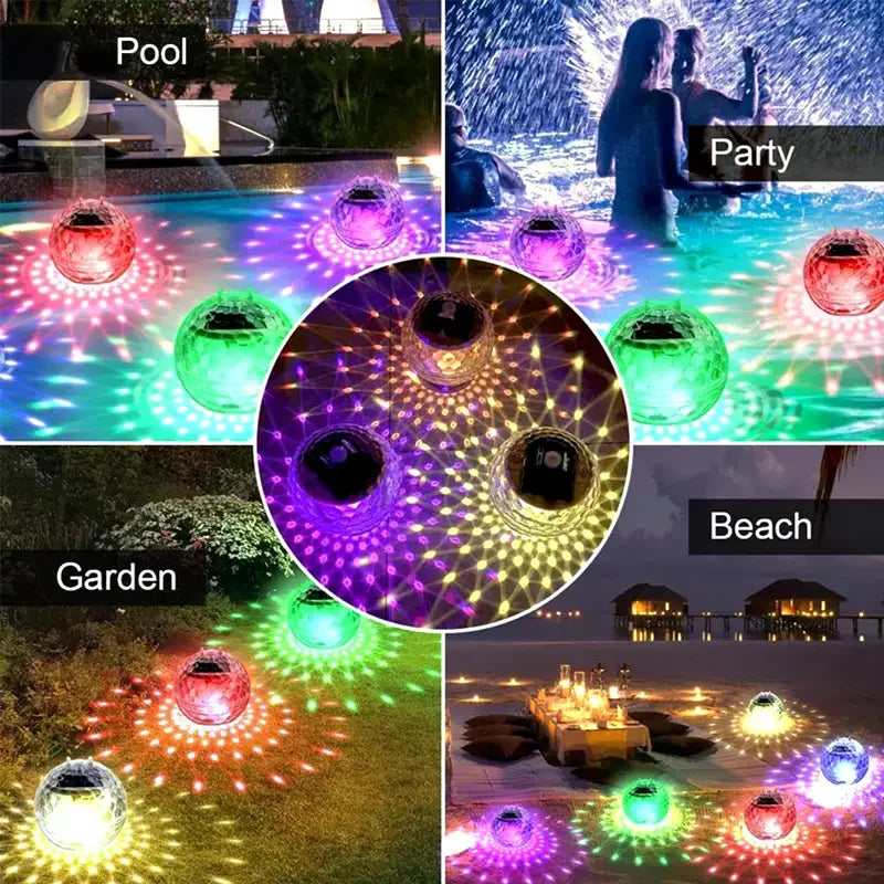 SOLAFLARE Floating Solar Pool Lights – Waterproof RGB Solar Lighting | IP65 Outdoor Water Illumination