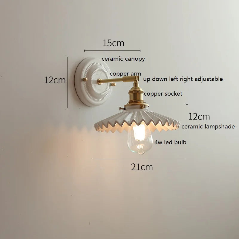 Aurelle Ceramic Wall Light – Adjustable E26 Wall Lamp | Contemporary Copper Lighting | Elegant Interior Illumination