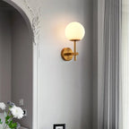 AuroraSphere Wall Light – Nordic Glass Globe LED Wall Lamp | Modern Ambient Lighting for Bedrooms & Bathrooms