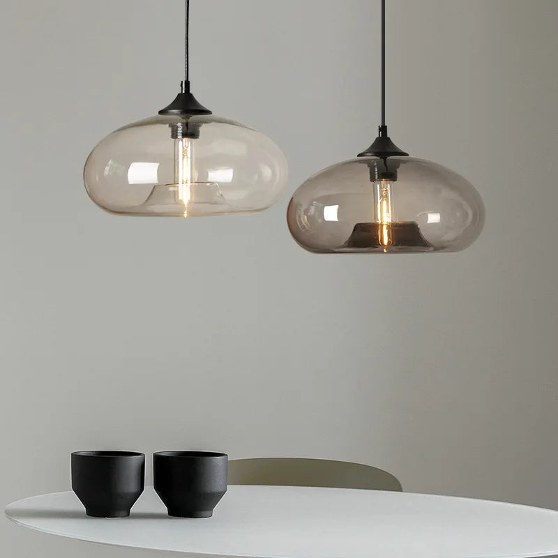 Artisan Coloured Glass Pendant Light – Contemporary E26 Ceiling Lamp | Designer Ambient Lighting | Luxury Statement Fixture