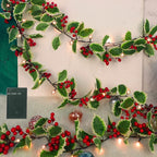 LumiBerry LED Christmas Garland – Illuminated Berry & Holly Decoration | Festive Holiday Greenery