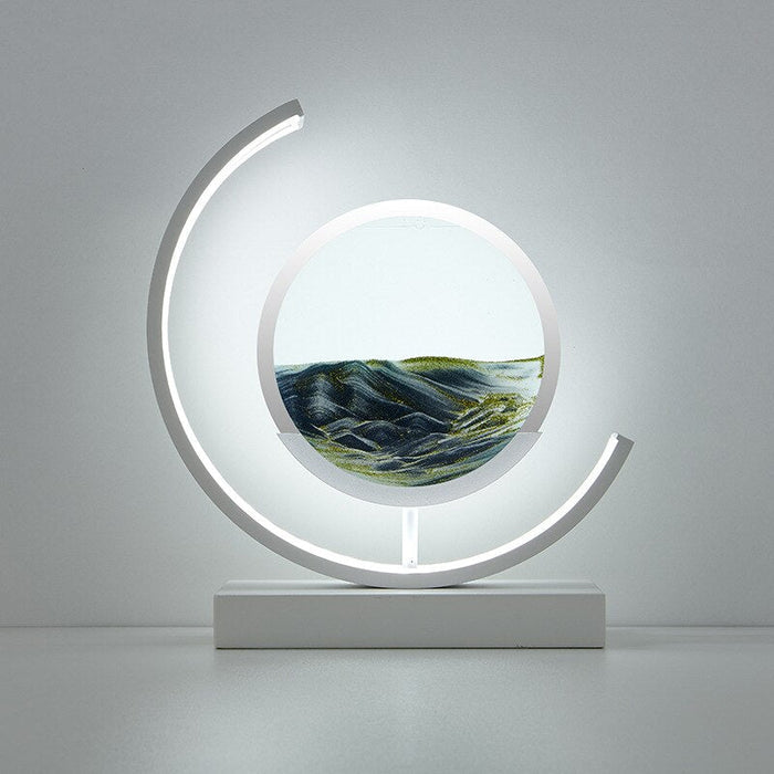 SandLight – 3D Quicksand Table Lamp | Rotating LED Ambient Light with Moving Sand Art