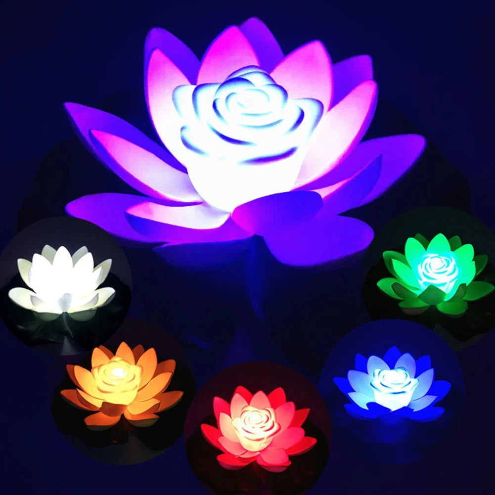 AquaBloom Floating Lotus Light – Waterproof LED Pond & Pool Decoration | Elegant Garden Mood Lighting