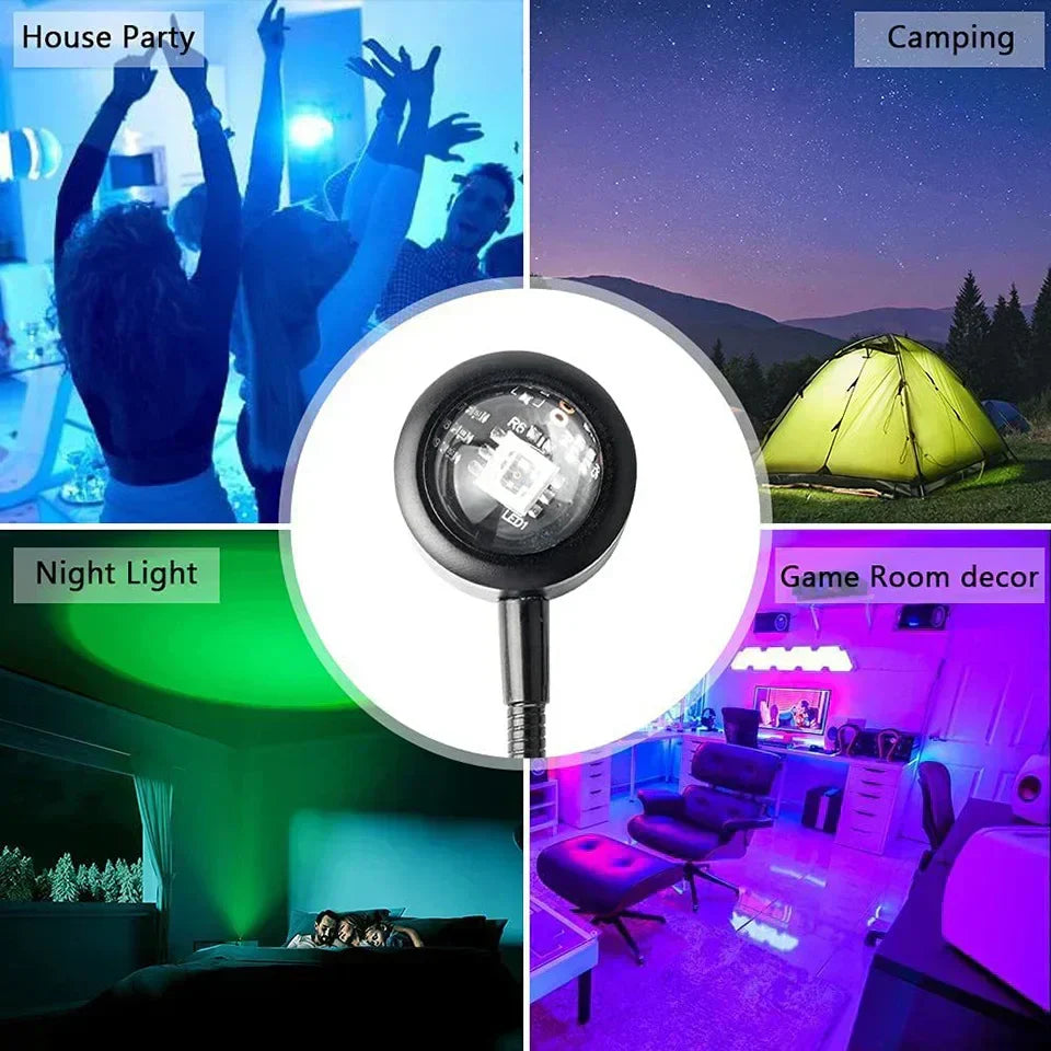 SunGlow USB Sunset LED Projector – Rainbow Night Light for Bedrooms & Ambient Lighting