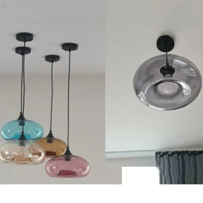 Artisan Coloured Glass Pendant Light – Contemporary E26 Ceiling Lamp | Designer Ambient Lighting | Luxury Statement Fixture