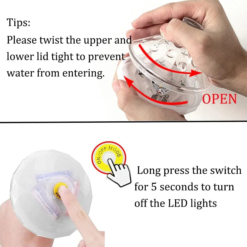 AQUAGLOW RGB Floating Disco Lamp – Waterproof Underwater LED Light | IP68 Pool & Spa Lighting