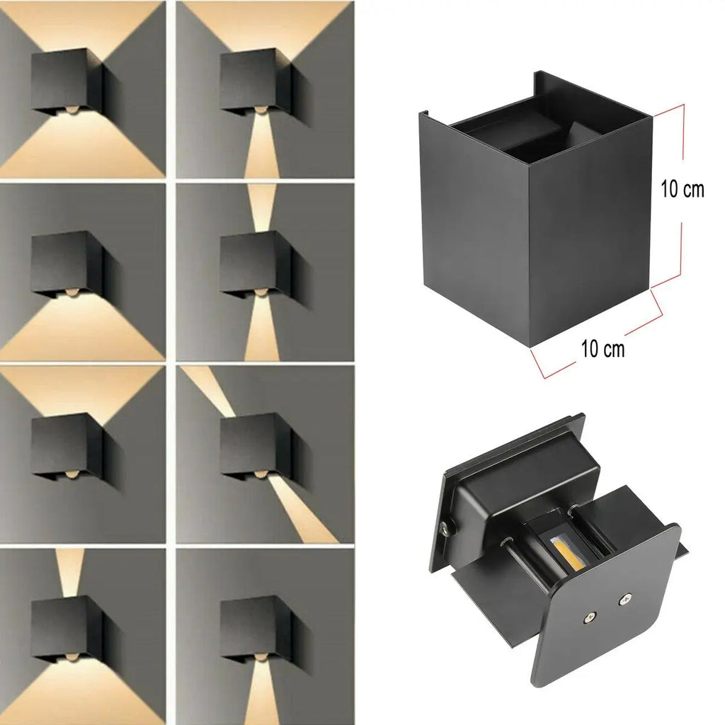 CubeBeam LED Wall Lights Set of 4 – Adjustable Up & Down Outdoor Wall Lights | Modern Aluminium Lighting