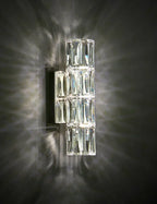 Crystal Luxe LED Wall Light – Stainless Steel Wall Lamp with Clear Glass Shade | Contemporary Ambient Lighting | Elegant Interior Feature