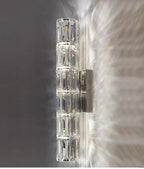 Crystal Luxe LED Wall Light – Stainless Steel Wall Lamp with Clear Glass Shade | Contemporary Ambient Lighting | Elegant Interior Feature
